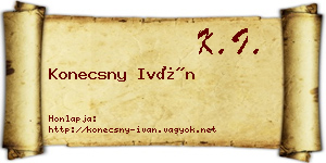 Konecsny Iván névjegykártya